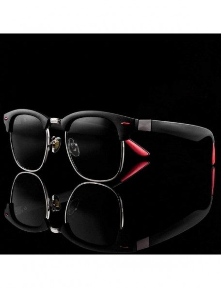 Rimless 2019 New Fashion Semi Rimless Polarized Sunglasses Men Women Brand Black Red - Leopard Brown - C718Y4T8AQA $9.83