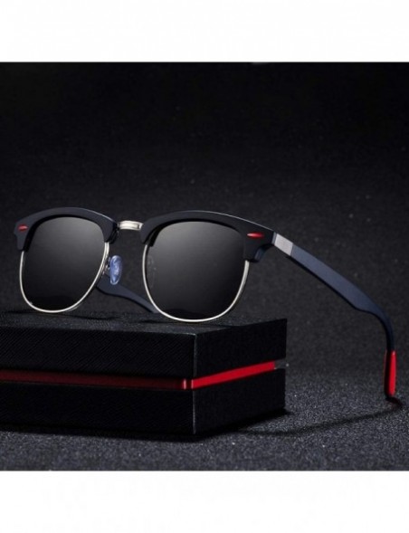 Rimless 2019 New Fashion Semi Rimless Polarized Sunglasses Men Women Brand Black Red - Leopard Brown - C718Y4T8AQA $9.83