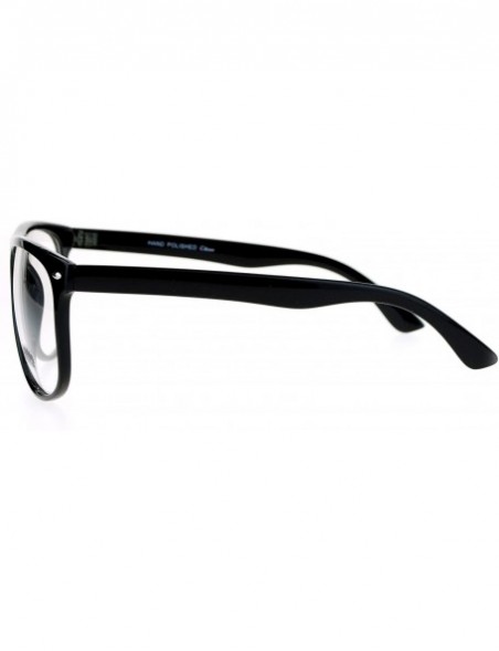 Oversized SA106 Clear Lens Thin Plastic Oversized Horn Rim Eyeglasses - Black - C512O18XLGR $10.98