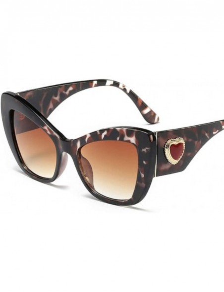 Square Designer Thick Rim Rectangle Cateye Sunglasses for Women 50s Vintage Bold Frame - Tortoise Brown - CK18SRTR6QY $16.99