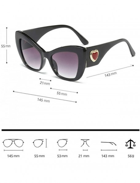 Square Designer Thick Rim Rectangle Cateye Sunglasses for Women 50s Vintage Bold Frame - Tortoise Brown - CK18SRTR6QY $16.99