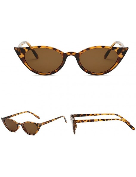 Goggle Vintage Narrow Cat Eye Sunglasses for Women Clout Goggles Plastic Frame - C71943KC0E9 $10.00
