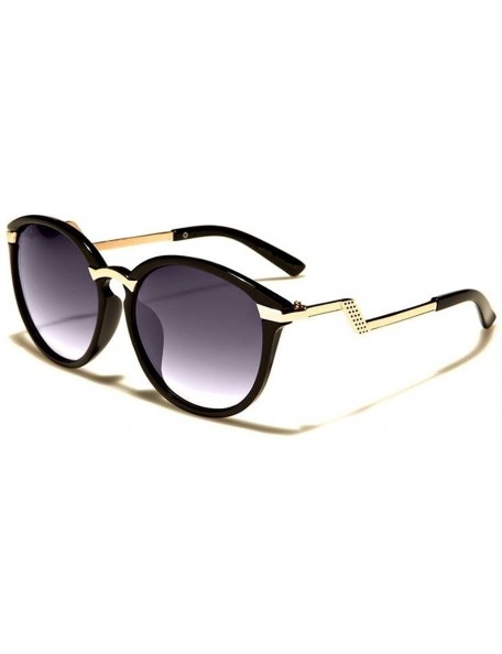 Round Oversized Ombre Sunglasses - Black/Gold - C618DNL4QYH $9.57