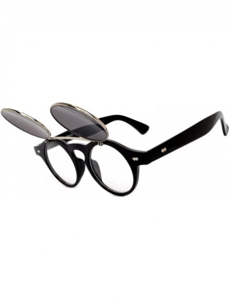 Shield Steampunk Retro Gothic Vintage Hippie Colored Metal Round Circle Frame Sunglasses Colored Lens - CU186YZK68R $15.24