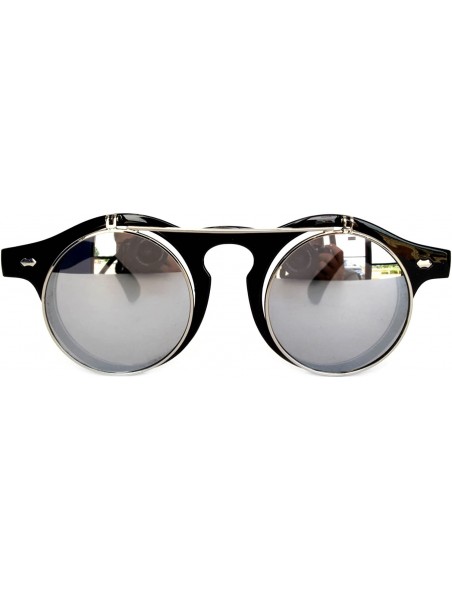 Shield Steampunk Retro Gothic Vintage Hippie Colored Metal Round Circle Frame Sunglasses Colored Lens - CU186YZK68R $15.24