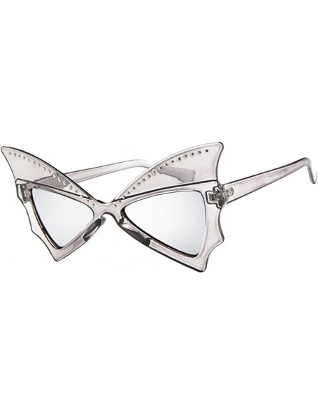 Oval Sunglasses Goggles Bat Shape Polarized Eyewear Women - Clear - CZ18QQRNLUG $11.16