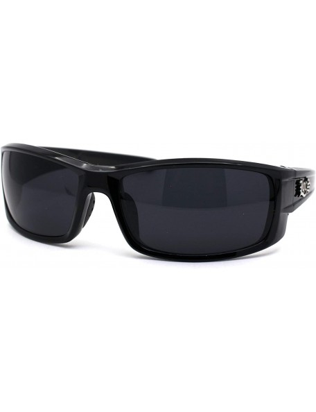 Rectangular Locs Mens Rectangular Warp Gangster Cholo Sunglasses - All Black - CR1966R39I0 $8.37