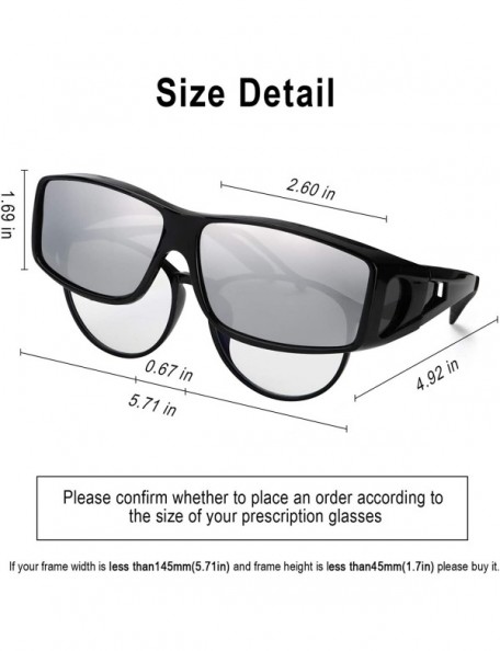 Rectangular Fit Over Glasses Sunglasses HD Polarized Lenses - Wrap Around Sunglasses Wear Over Regular Glasses UV Protection ...