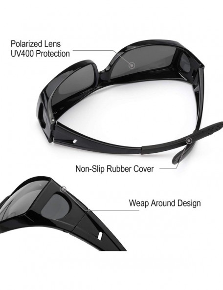 Rectangular Fit Over Glasses Sunglasses HD Polarized Lenses - Wrap Around Sunglasses Wear Over Regular Glasses UV Protection ...