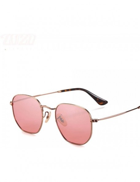 Square 20/20 Brand Unisex Sunglasses Men Polarized Vintage Square C01Silver PSmoke - C03 Pink - CX18XQYAQK5 $12.28