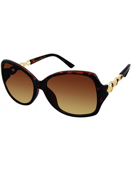 Oval Women's 241SP Stylish Oval Sunglasses with Metal Looped Temple & 100% UV Protection - 59 mm - Tortoise - CC180ZDUWXR $20.09