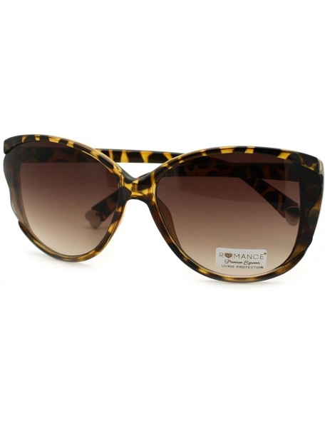 Butterfly Womens Oversized Butterfly Sunglasses Unique Wavy Lens - Tortoise - CN11S0WHNXJ $10.15