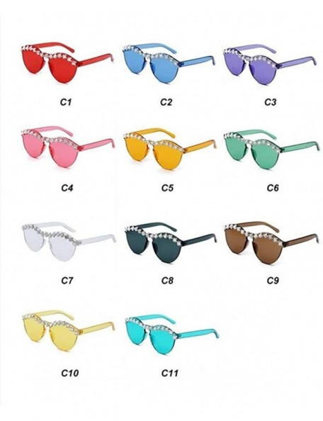 Square Diamond Sunglasses Rhinestone Eyeglasses Transparent - 7 - C7198G7NYLX $22.50