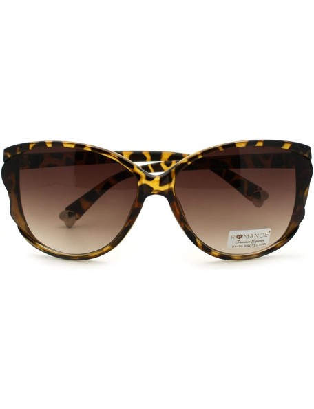 Butterfly Womens Oversized Butterfly Sunglasses Unique Wavy Lens - Tortoise - CN11S0WHNXJ $10.15