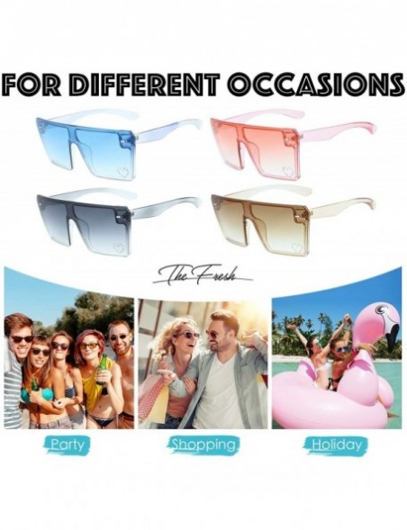 Square Large Oversized Fashion Square Flat Top Sunglasses - Exquisite Packaging - 730105-crystal Brown - CF19CULWM7K $13.65
