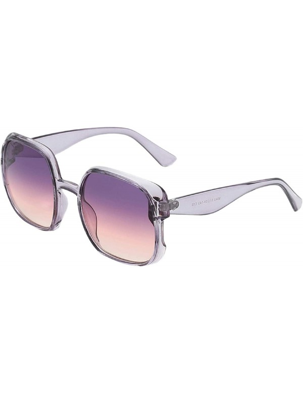 Oval Oversized Sunglasses for Women Shades Retro Square Sunglasses 100% UV Protection Top Fashion - Purple - C318U870GO6 $8.05