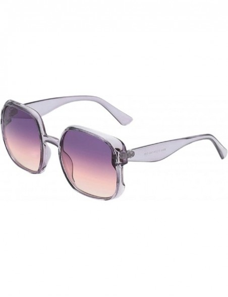 Oval Oversized Sunglasses for Women Shades Retro Square Sunglasses 100% UV Protection Top Fashion - Purple - C318U870GO6 $8.05