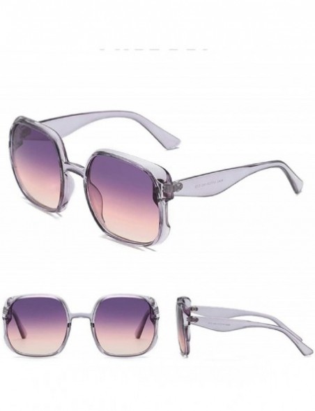 Oval Oversized Sunglasses for Women Shades Retro Square Sunglasses 100% UV Protection Top Fashion - Purple - C318U870GO6 $8.05