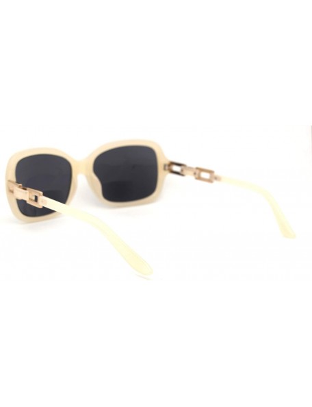 Oversized Womens Butterfly Designer Fashion Bi-focal Reading Lens Sunglasses - White Black - CO18ZYGY6LO $15.08