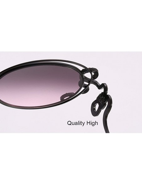 Round Ladies Double Round Hippie Shades Colored Lenses Sunglasses UV400 Protection - Blue - C918CGOXQO0 $17.55