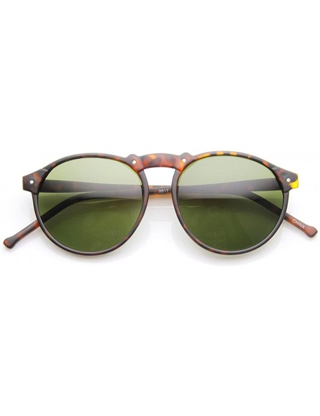 Round Vintage Inspired P3 Frame Circle Round Sunglasses (Matte-Tortoise Green) - CI11FGMNV3R $11.06
