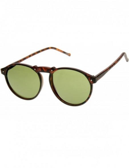 Round Vintage Inspired P3 Frame Circle Round Sunglasses (Matte-Tortoise Green) - CI11FGMNV3R $11.06