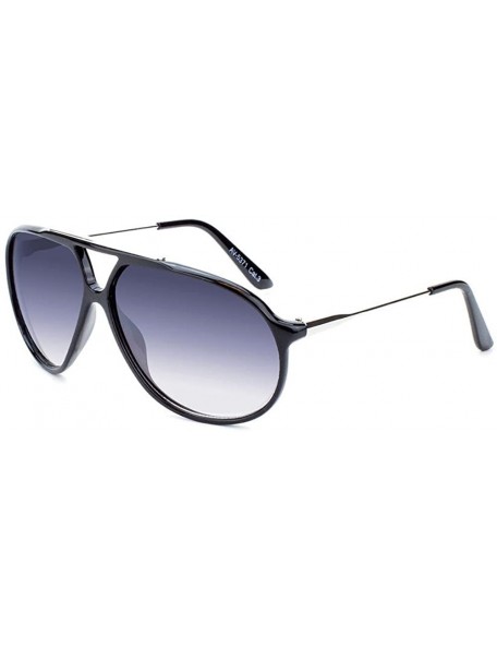 Aviator Scarface Retro Hip Hop Aviator Sunglasses - Black & Silver - CS183MLZ2SD $14.80