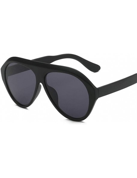 Shield Retro Thick Frame Black Pilot Sunglasses Women Ladies Mirror Lens Shield Sun Glasses For Female - Sand Black - CW1998X...