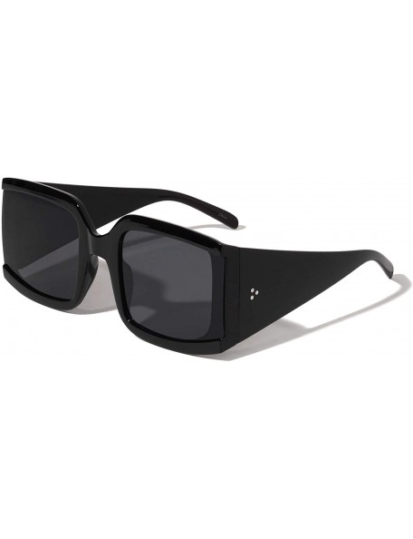 Butterfly Albuquerque Oversized Flat Lens Square Butterfly Sunglasses - Black - CQ1972I7024 $13.80