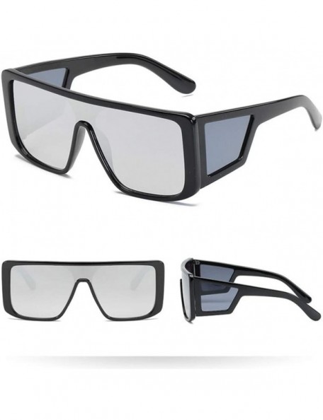 Oversized Square Sunglasses for Men- Oversize Polarized Sun Glasses 100% UV Protection Anti-Glare Eyewear with Flat Lens - CY...