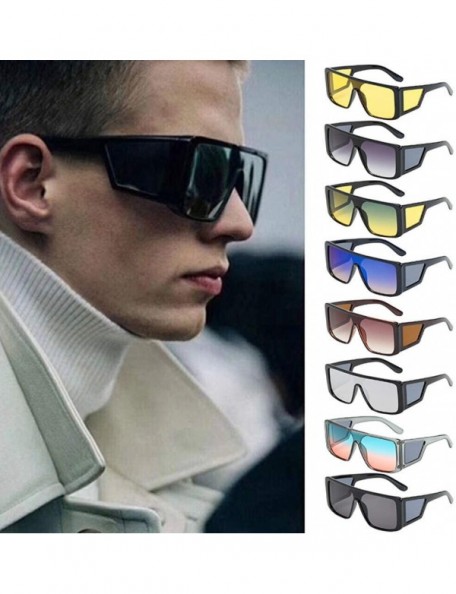 Oversized Square Sunglasses for Men- Oversize Polarized Sun Glasses 100% UV Protection Anti-Glare Eyewear with Flat Lens - CY...