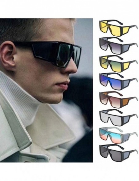 Oversized Square Sunglasses for Men- Oversize Polarized Sun Glasses 100% UV Protection Anti-Glare Eyewear with Flat Lens - CY...