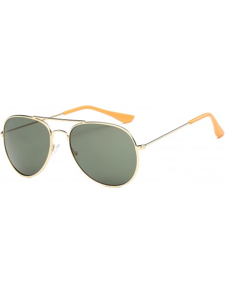 Oval Sunglasses UV Protection Sun Glasses Metal Frame PC Lens Aviator Glasses S1007 - Ca02-b44 - CU18HKLXAHA $13.44