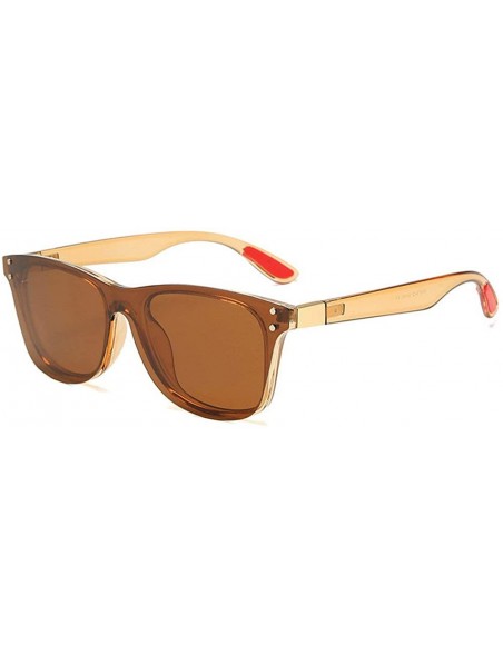 Square Female Computer Blue Light Blocking Glasses TR90 Frame Polarized Clip On Sunglasses for Men - Brown - CD18XDUZTAW $18.57