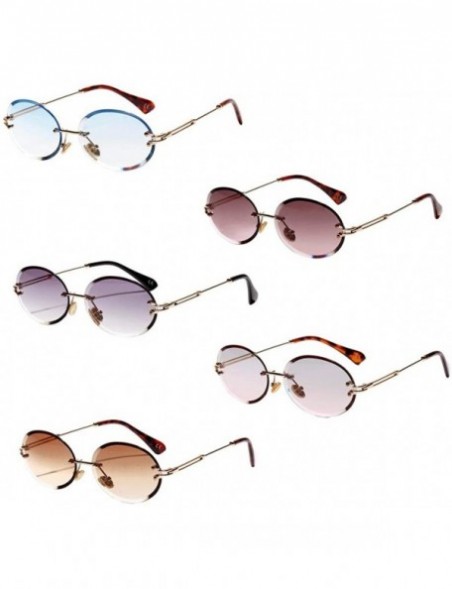 Oval Oval Diamond Cutting Sunglasses Summer Beanch Party Sun Glasses Fashion Shades - Blue - CK190OS35ZE $11.20