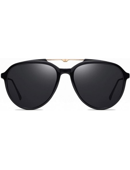 Aviator Polarized Aviator Sunglasses for Men Women UV Protection 8055 - Black - CV195SCE90U $9.83