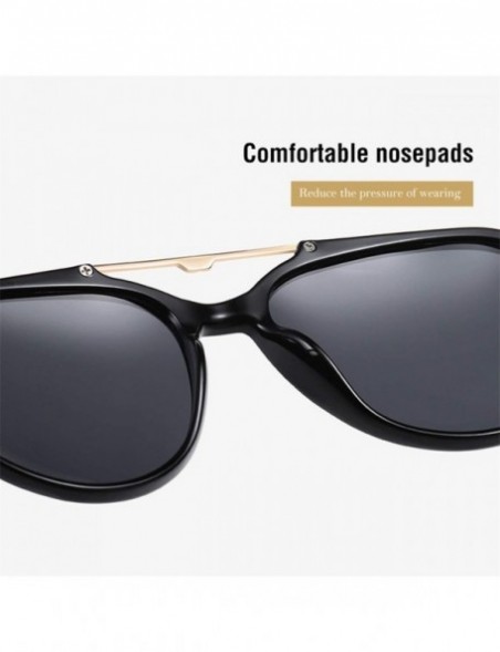 Aviator Polarized Aviator Sunglasses for Men Women UV Protection 8055 - Black - CV195SCE90U $9.83