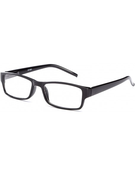 Square Unisex Full Translucent Beautiful Colors Spring Temple Fashion Clear Lens Glasses - Black - C311G6GSPXD $11.96