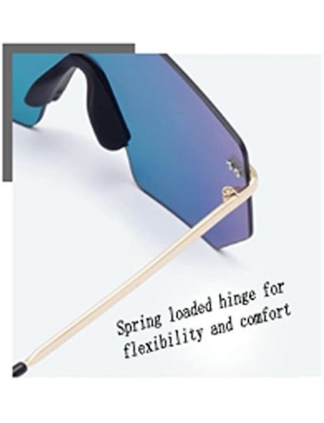 Rimless Fashion Rimless Mirrored Sunglasses For Women Shades Oversized Eyewear - Blue - CL18E0IWKI5 $11.78