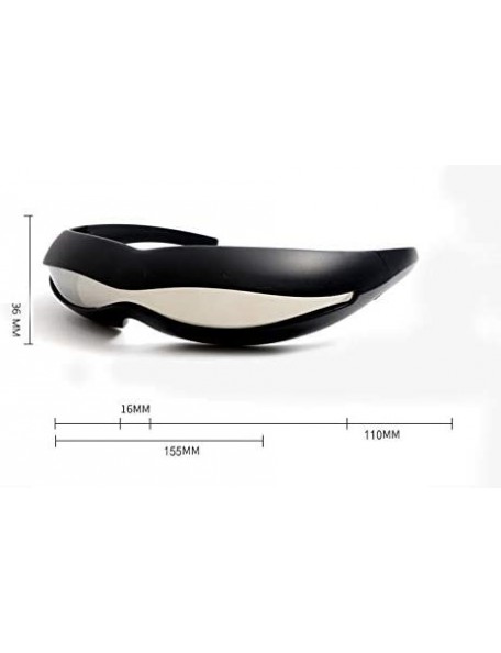 Goggle Futuristic Cyclops Monoblock Shield Mirrored Polarized Sunglasses UV400 - Black - CJ18TIOOT42 $26.86