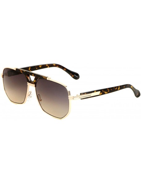 Square Gazelle Viceroy Square Retro Luxury Aviator Sunglasses - Tortoise & Rose Gold Frame - CP18YAHZH6D $9.15