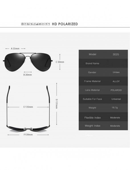 Goggle Aviation Polarized Sunglasses Men Women Fashion Sun Glasses Female Rays Eyewear Oculos De Sol UV400 - Gun Black - CV19...