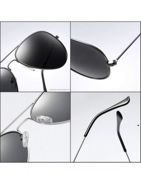 Goggle Aviation Polarized Sunglasses Men Women Fashion Sun Glasses Female Rays Eyewear Oculos De Sol UV400 - Gun Black - CV19...