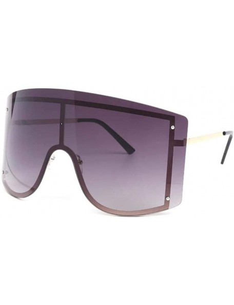 Goggle Oversized Rimless Gradient Shield Sunglasses - Futuristic Shades - Grey - C618Y5WSKYI $10.74