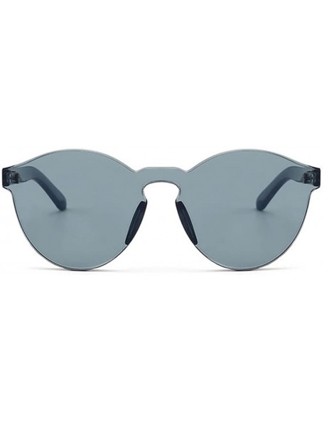 Oversized Oversized One Piece Rimless Tinted Sunglasses Clear Colored Lenses - Gray - CC199CDSDOM $8.15