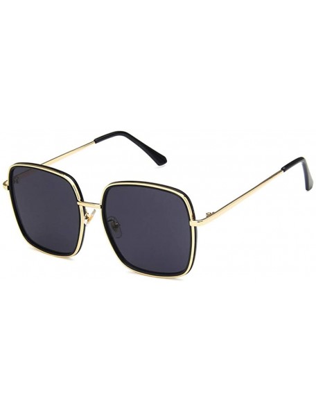 Square Unisex Sunglasses Fashion Bright Black Grey Drive Holiday Square Non-Polarized UV400 - Bright Black Grey - CC18RH6S2DH...