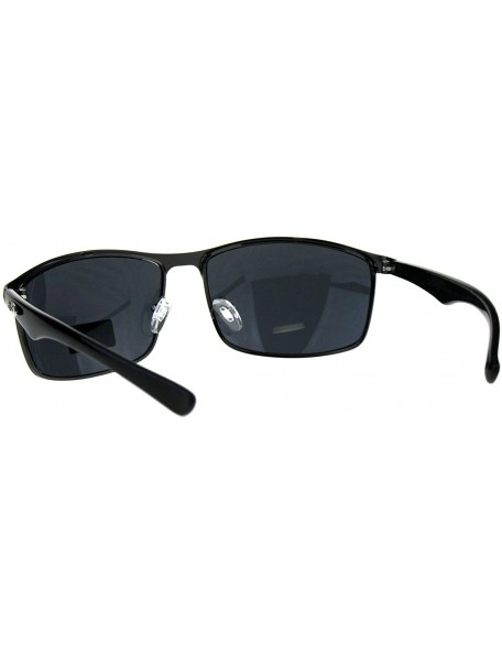 Sport Xloop Sunglasses Mens Designer Fashion Rectangular Shades UV 400 - Gunmetal (Black) - CH18E2U0UCW $11.94