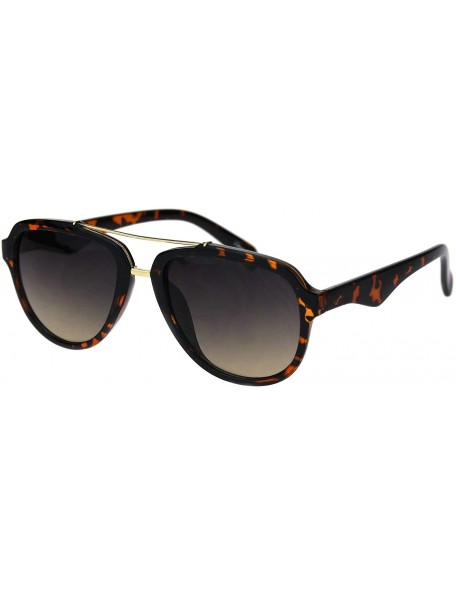 Aviator Mod Plastic Racer Fashion Sunglasses - Tortoise Smoke - C118M59K67A $7.91