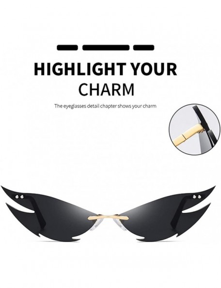 Oversized Vintage Sunglasses Fashion Irregular Funny Shape Retro Sunglasses Man Women Cat Eye Sunglasses - Gold - CM190N0AWQ3...