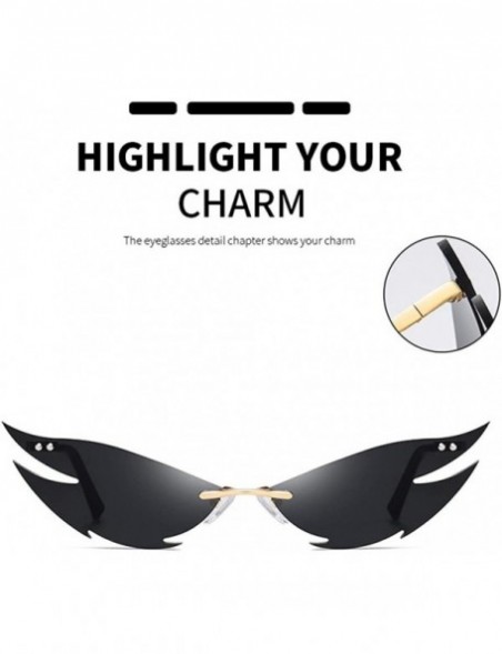 Oversized Vintage Sunglasses Fashion Irregular Funny Shape Retro Sunglasses Man Women Cat Eye Sunglasses - Gold - CM190N0AWQ3...